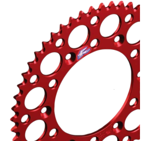 Couronne Renthal Alu ultra light anodisé rouge pour Honda CR et CRF 50 Dents