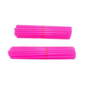 Couvre rayons de moto rose fluorescent