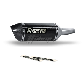 Autocollant Sticker Akrapovic - P-HST4ALMONO - 135 x 38 mm - noir et aluminium - P-HST4ALMONO