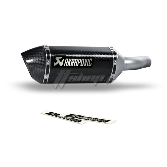 Autocollant Sticker Akrapovic - P-HST4ALMONO - 135 x 38 mm - noir et aluminium - P-HST4ALMONO