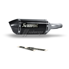 Autocollant Sticker Akrapovic 120x35mm - résistant à la chaleur - noir et aluminium - P-HST19AL