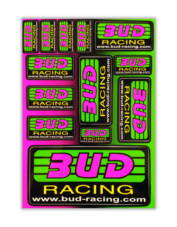 Planche de stickers fluo Bud Racing A5