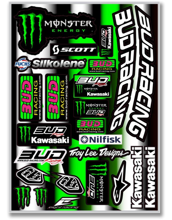 Planche stickers team Bud Racing 2016