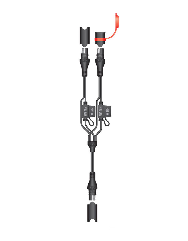 Accessoires pour chargeurs TECMATE Optimate et Accumate-Cordon dédoubleur avec fusibles O-5