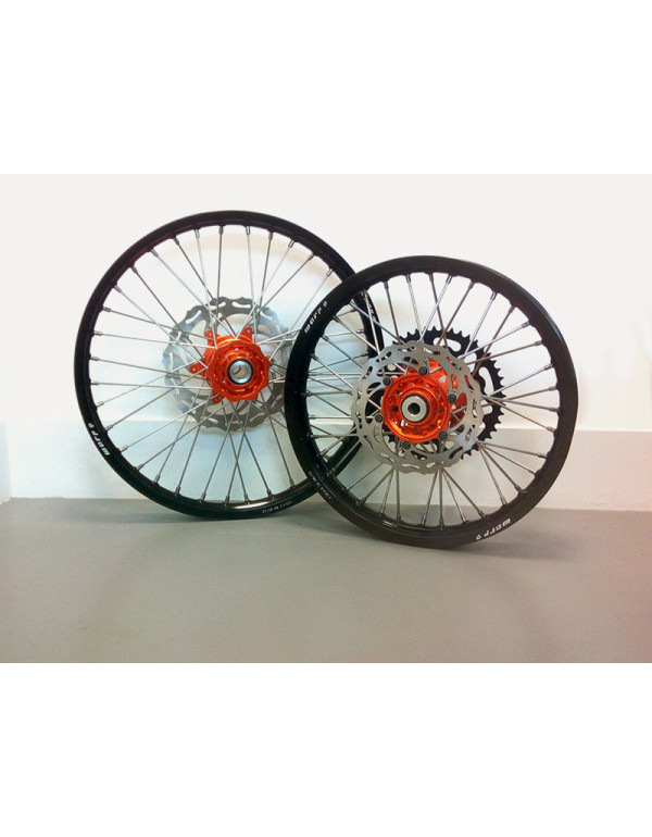 Paire de roues complètes avant 21 x 1,6 + arrière 18 x 2,15 pour KTM