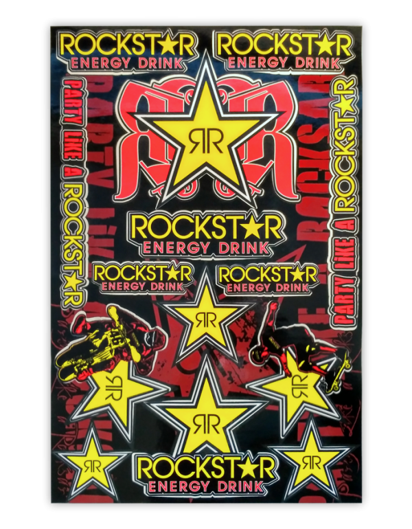 Planche de stickers ROCKSTAR vinyle fin