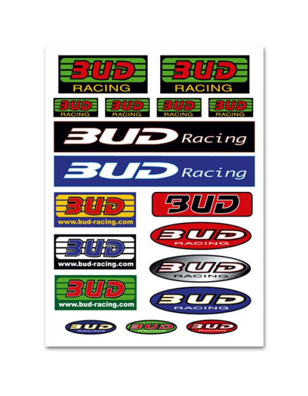 Planche de 18 stickers BUD RACING