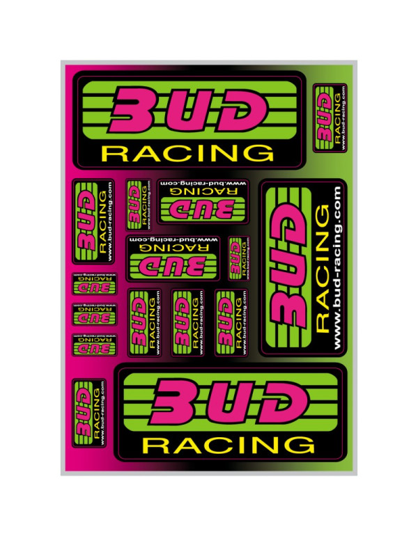 planche de stickers bud racing format A4