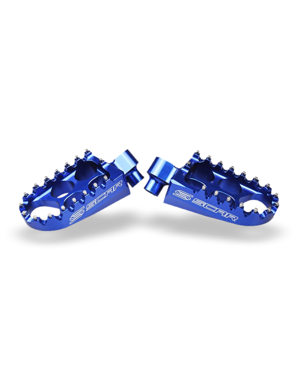 Repose-pieds SCAR RACING bleu anodisés pour TM EN250 2000
