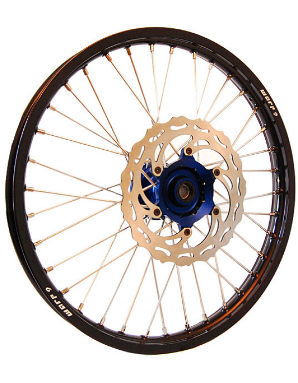 Roue avant complète 21x1.60 jante noire moyeu bleu pour YZ 125/250 99-10