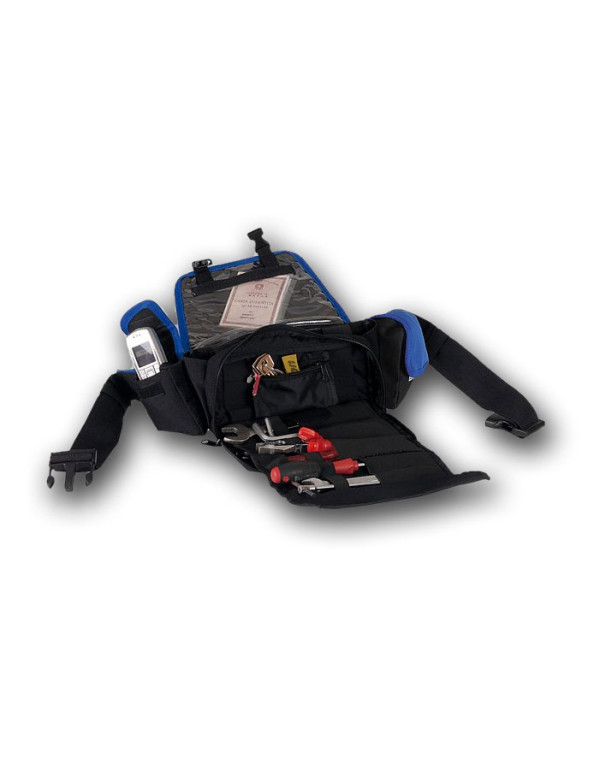 Sacoche banane enduro Beluga Noire et bleue