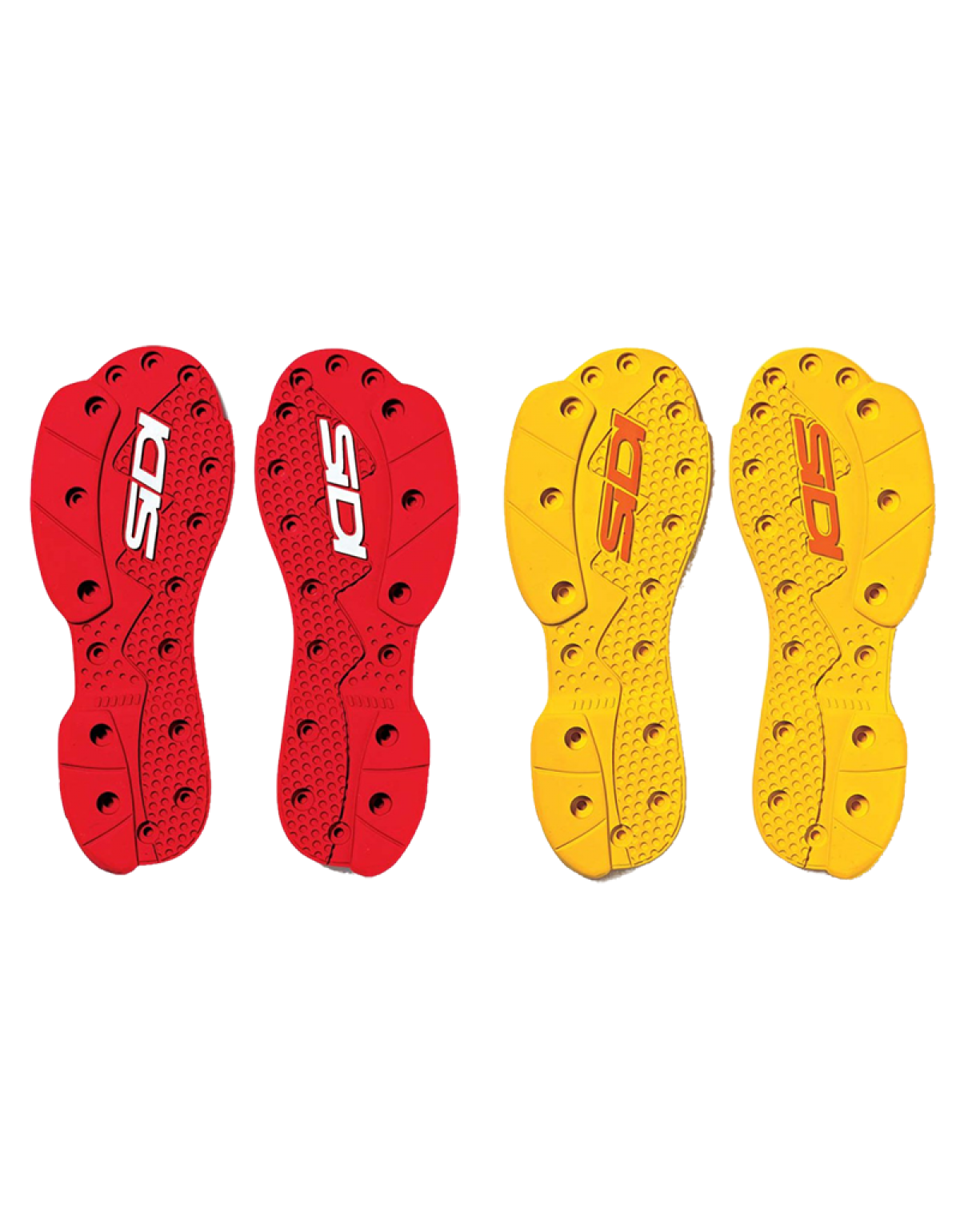 Paire de semelles pour bottes Sidi SMS Supermotard Jaune ou Rouge
