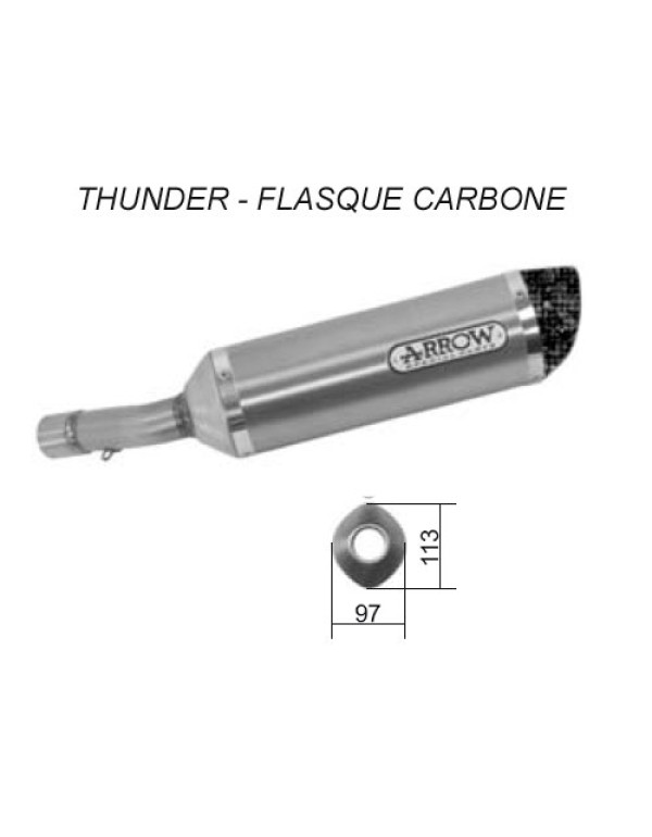 Silencieux pour HONDA CB 600 F HORNET 07-11 - THUNDER FLASQUE CARBONE - Enveloppe titane