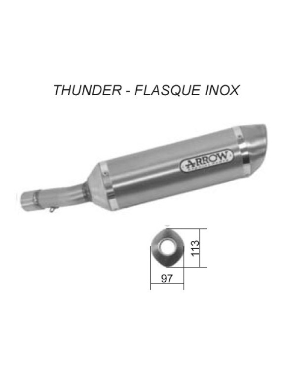 Silencieux pour HONDA CB 600 F HORNET 07-11 - THUNDER FLASQUE INOX - Enveloppe Titane