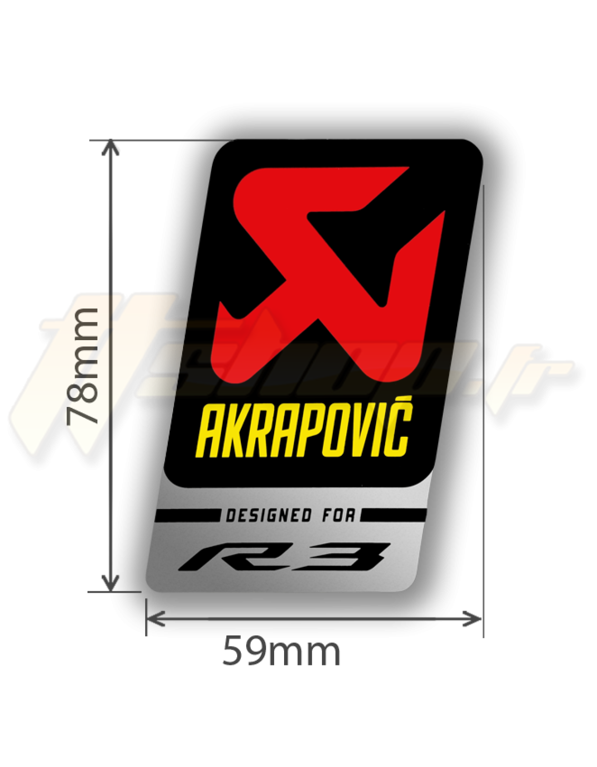 Autocollant Sticker Akrapovic pour YAMAHA R3- P-HST15AL - 59 x 78 mm