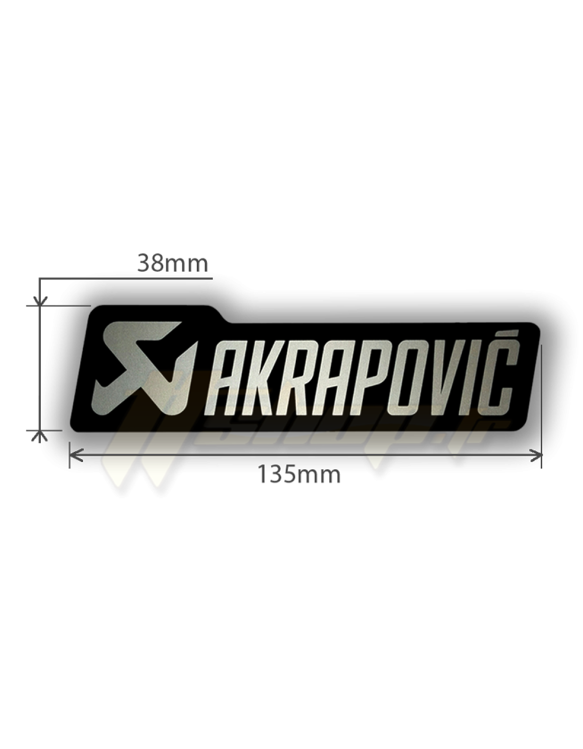 Autocollant Sticker Akrapovic - P-HST4ALMONO - 135 x 38 mm noir et