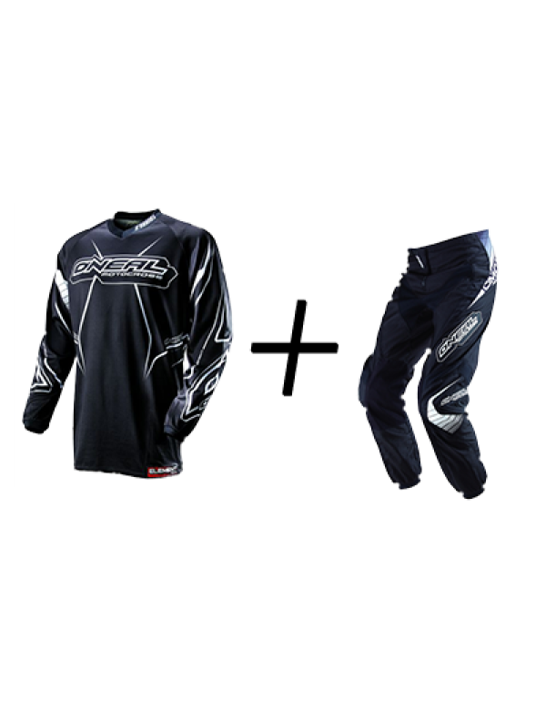 Tenue complète O'Neal Element 2013 RACEWEAR noir et blanc