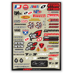 Planche stickers sponsors pour casque