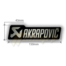 Autocollant Sticker Akrapovic 150mmx43mm résistant à la chaleur - noir et aluminium - P-HST18ALXM4