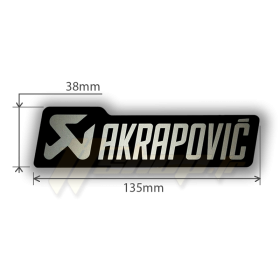 Autocollant Sticker Akrapovic - P-HST4ALMONO - 135 x 38 mm - noir et aluminium - P-HST4ALMONO