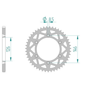 Couronne de transmission 520 AFAM alu 49 dents pour RMX 450 Z 10-13