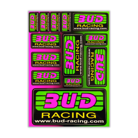 Planche de stickers fluo Bud Racing A5