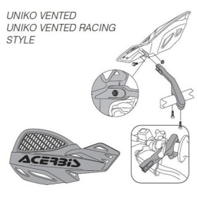 Fixations de rechange standard PLASTIQUE pour protège-mains Uniko ventilés