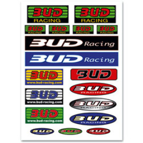 Planche de 18 stickers BUD RACING