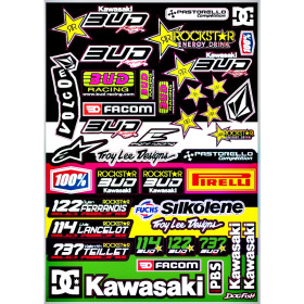 Planche stickers sponsors team Bud Racing 2013