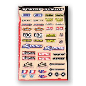 Planche stickers sponsors : Shoei, FMF, Acerbis et autres