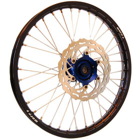 Roue avant complète 21x1.60 jante noire moyeu bleu pour YZ 125/250 99-10