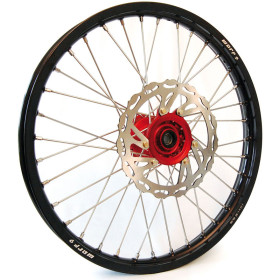 Roue avant complète 21x1.60 jante noire moyeu rouge pour CRF 250/450 02-10