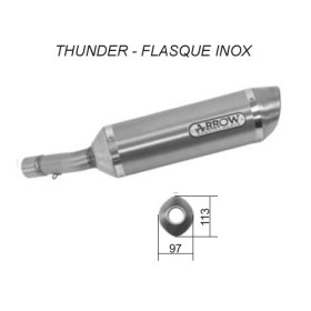 Silencieux pour HONDA CB 600 F HORNET 07-11 - THUNDER FLASQUE INOX - Enveloppe Titane