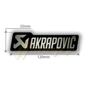 Autocollant Sticker Akrapovic 120x35mm - résistant à la chaleur - noir et aluminium - P-HST19AL