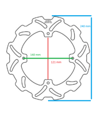 mesure Disque de frein arrière JT BRAKING pour HONDA