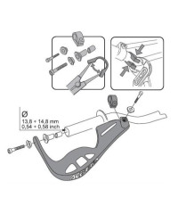 Kit de fixation (collier de serrage en alu) tous guidons pour protège-mains Rally brush