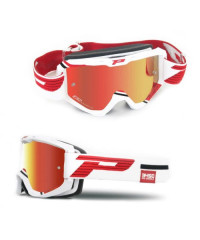 Masque Progrip Miroir Multicouches 3450FL Blanc Rouge