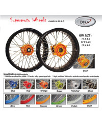 Paire de roues SUPERMOTARD av 17x3.5 + ar 17x5 pour KTM