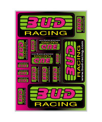 Planche stickers Bud Racing fluo format A4