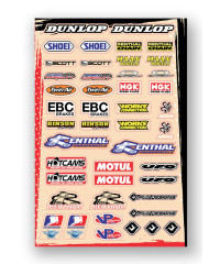Planche stickers sponsors : Shoei, Renthal, UFO et autres