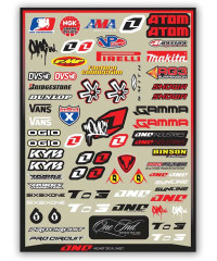 Planche stickers sponsors pour casque