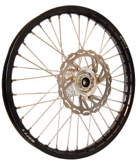 Roue avant complète 21x1.60 jante noire moyeu alu pour CR 125/250/500 95-07