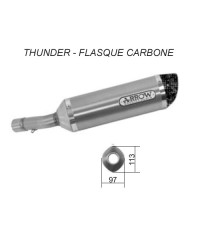 Silencieux pour HONDA CB 600 F HORNET 07-11 - THUNDER FLASQUE CARBONE - Enveloppe titane