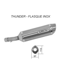 Silencieux pour HONDA CB 600 F HORNET 07-11 - THUNDER FLASQUE INOX - Enveloppe Alu