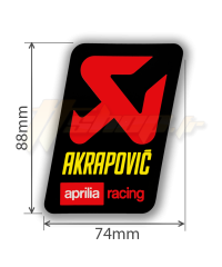 Autocollant Sticker Akrapovic 74 x 88  "Aprilia Racing" résistant à la chaleur P-VST2ALAP