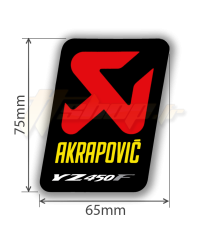 Autocollant Sticker Akrapovic 65 x 75 résistant à la chaleur YZ450F P-VST2ALYYZ4