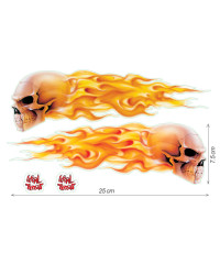 Stickers crâne avec flammes