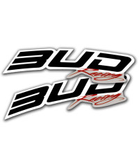 Stickers de garde-boue avant Bud racing (la paire) - Noir contour blanc